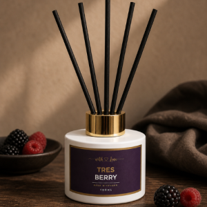Tres Berry black raspberry and vanilla 100ml reed diffuser by With Love Kenya
