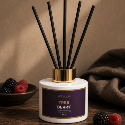 Tres Berry black raspberry and vanilla 100ml reed diffuser by With Love Kenya