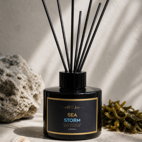 Sea Storm 100ml marine reed diffuser by With Love Kenya