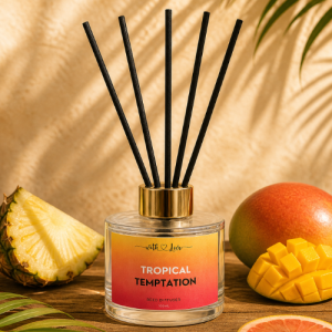Tropical Temptation 100ml passionfruit and pineapple reed diffuser by With Love Kenya