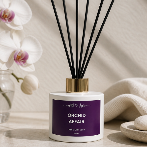 Orchid Affair floral 100ml reed diffuser by With Love Kenya